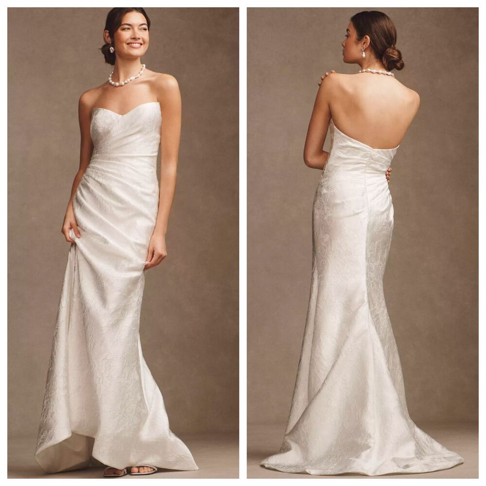 Wtoo by Watters Callahan Strapless Lace Wedding Dress Size 14 Bridal NWT
